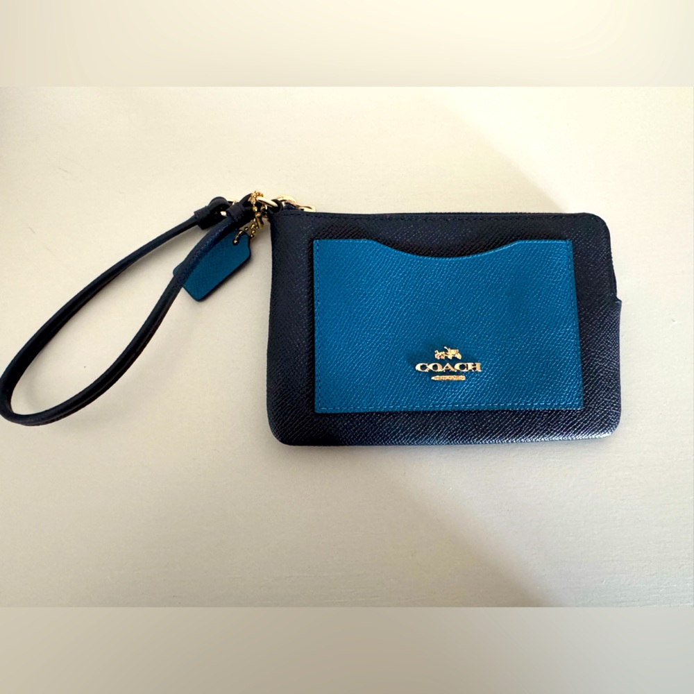 Coach Two Tone Blue Wristlet